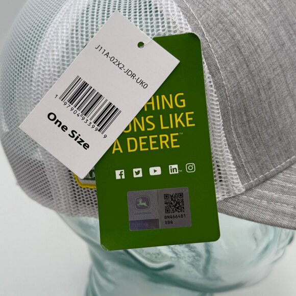 John Deere Orlando Training Center Hat Gray & White Snapback Mesh Cap OS NWT - Picture 9 of 12